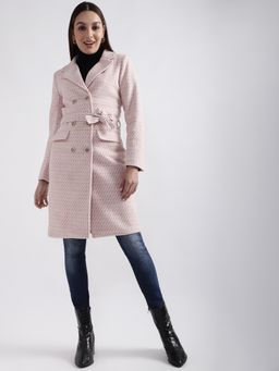 ELLE - Womens Pink Woven Overcoat