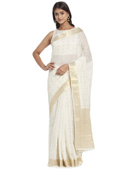 Fabindia - Natural Jaal Cotton Silk Saree