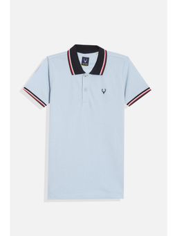 Allen Solly - Boys Light Blue Regular Fit Polo Neck T-shirt