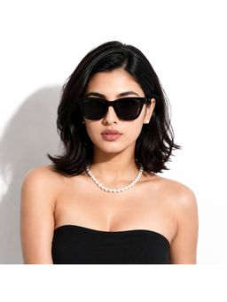 Stood - Unisex UV Protected Black Lens Square Sunglasses (49)