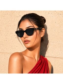 Stood - Unisex UV Protected Black Lens Square Sunglasses (53)