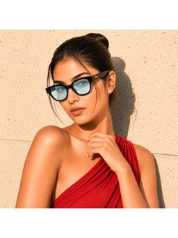 Stood - Unisex UV Protected Blue Lens Square Sunglasses (53)