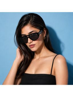 Stood - Unisex UV Protected Black Lens Square Sunglasses (58)
