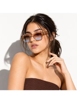 Stood - Unisex UV Protected Brown Lens Rectangle Sunglasses (50)