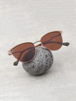 TED SMITH - Women UV Protected Brown Lens Cat Eye Sunglasses (51)
