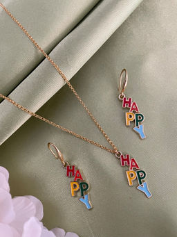 Digital Dress Room - Happy Charm Necklace & Earring Set