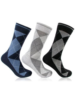 Bonjour - Mens Classic Argyle Formal Crew Socks (Pack of 3)