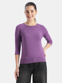Jockey - Purple AW14 Women Cotton Viscose Elastane 3/4th Sleeve T-Shirt
