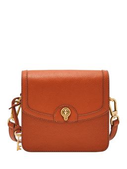 Fossil - Ainsley Solid-Plain Red Leather Crossbody Bag (M)