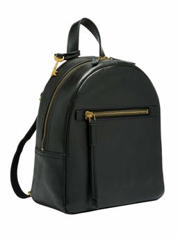 Fossil - Megan Solid-Plain Black Leather Backpack (M)