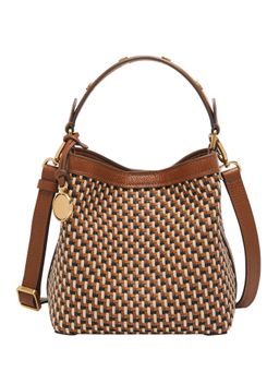 Fossil - Jessie Printed Brown Polyurethane Crossbody Bag with Detachable Strap (M)
