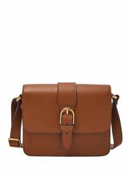 Fossil - Zoey Solid-Plain Brown Leather Crossbody Bag (M)