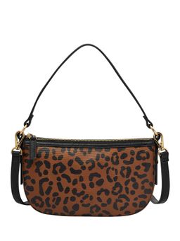 Fossil - Jolie Animal Print Brown Cotton Crossbody Bag (S)