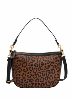 Fossil - Jolie Animal Printed Brown Cotton Crossbody Bag (M)
