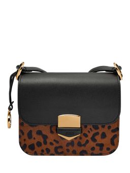 Fossil - Lennox Animal Printed Brown Leather Crossbody Bag (M)