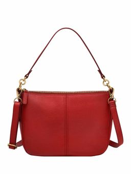 Fossil - Jolie Solid-Plain Red Leather Crossbody Bag with Detachable Strap (M)