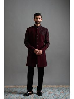 Gargee Designers - Rajatva Wine Kurta with Pant