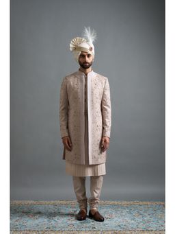 Gargee Designers - Veer Rose Gold Sherwani with Kurta and Pant