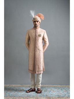 Gargee Designers - Raghav Peach Sherwani with Kurta and Churidar
