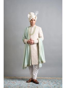 Gargee Designers - Aaryan Ivory Sherwani with Kurta and Churidar