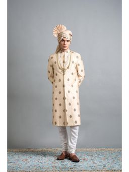 Gargee Designers - Rajveer Peach Sherwani with Kurta and Churidar