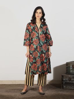 Spring Soul - Multi-Color Cotton Striped Kurta with Pant