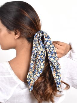 Joker and Witch - Joker & Witch Audra Blue Florall Scarf Scrunchie