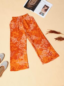 Cherry & Jerry - Orange Rayon Printed Palazzo
