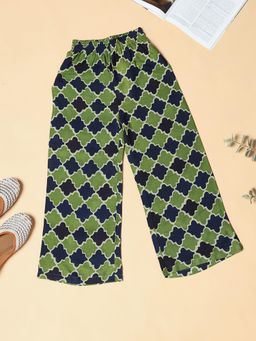 Cherry & Jerry - Green Rayon Printed Palazzo