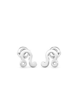 Candere by Kalyan Jewellers - 14K White Gold Leo Stud Earring for Women