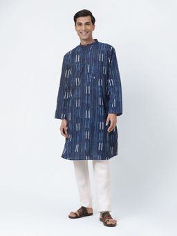 Fabindia - Indigo Cotton Printed Long Kurta