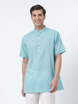 Fabindia - Blue Cotton Woven Short Kurta