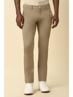 Allen Solly - Men Khaki Ultra Slim Fit Textured Casual Trousers