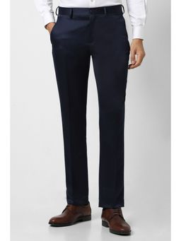 Van Heusen - Men Navy Blue Solid Skinny Fit Trousers