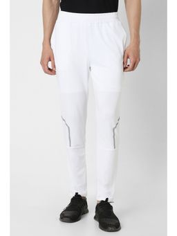 Van Heusen - Men White Solid Slim Fit Casual Track Pants