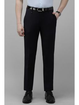 Van Heusen - Men Black Solid Slim Fit Trousers