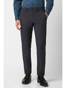 Van Heusen - Men Grey Solid Slim Fit Trousers