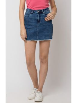 Spykar - Blue Cotton Regular Fit Skirts for Women