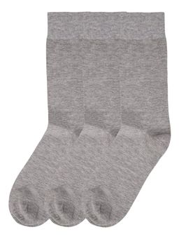 NEXT2SKIN - Mens Cotton Crew Length Socks - Pack of 3 (Melange Grey:Melange Grey:Melange Grey)