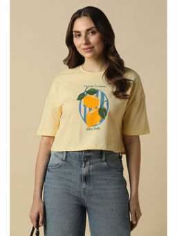 Allen Solly - Women Yellow Graphic Print Casual T-Shirt