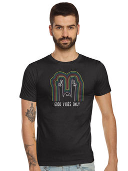 Tantra - Black Round Neck Printed T-Shirt