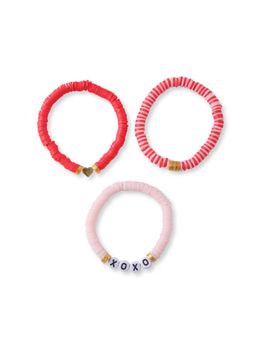 Arendelle - Red Beads Self Design Bracelets (Pack of 3)
