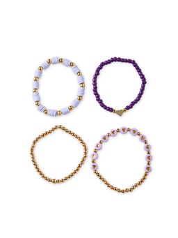 Arendelle - Purple Beads Self Design Bracelets (Pack of 4)