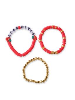 Arendelle - Red Beads Self Design Bracelets (Pack of 3)