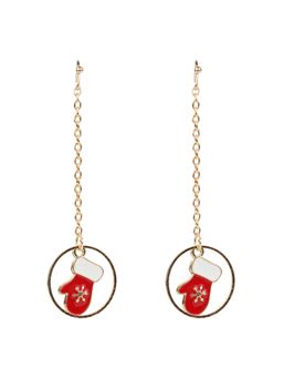 Arendelle - Red Mixed Metal Self Design Pair of Earrings