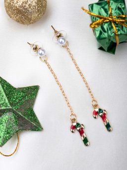 Arendelle - Multi-Color Mixed Metal Self Design Pair of Earrings