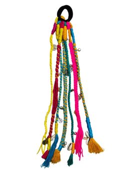 Arendelle - Multi-Color Wool Self Design Hair Rubber Band Tassel