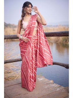 Zari Jaipur - Brown Saree with Unstitched Blouse