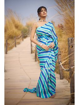 Zari Jaipur - Blue Saree with Unstitched Blouse