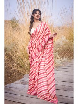 Zari Jaipur - Peach Saree with Unstitched Blouse